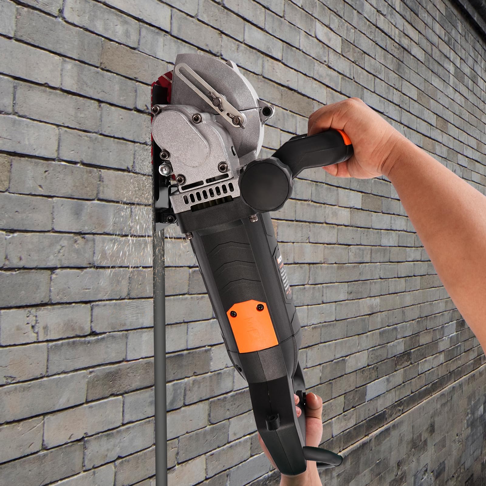 Fresadora eléctrica de 4800 W, con 5 hojas de sierra, fresadora para pared, para cortar mármol, granito, hormigón