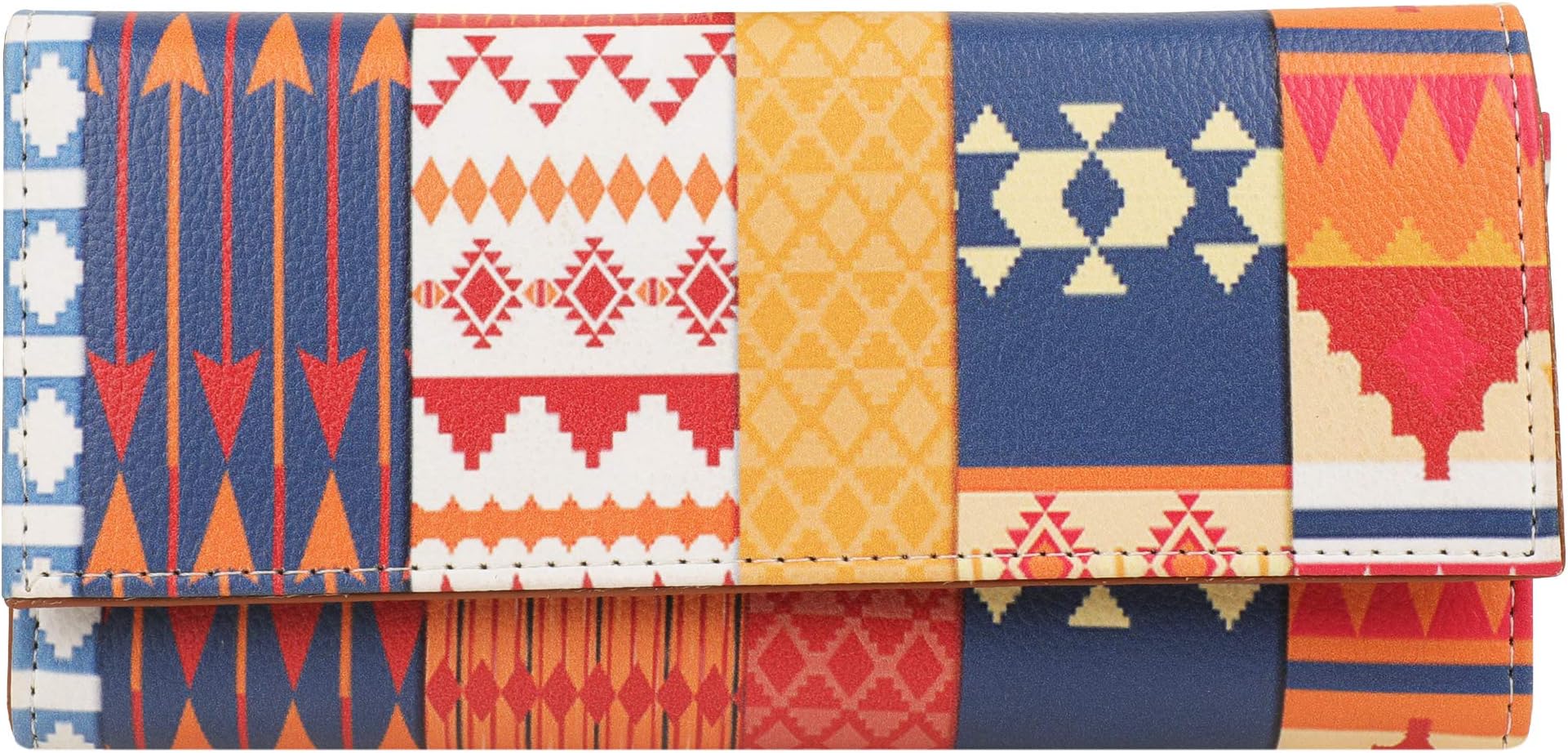 Abstract Triangle Pattern Multicolor Faux Leather Printed Women's Wallet