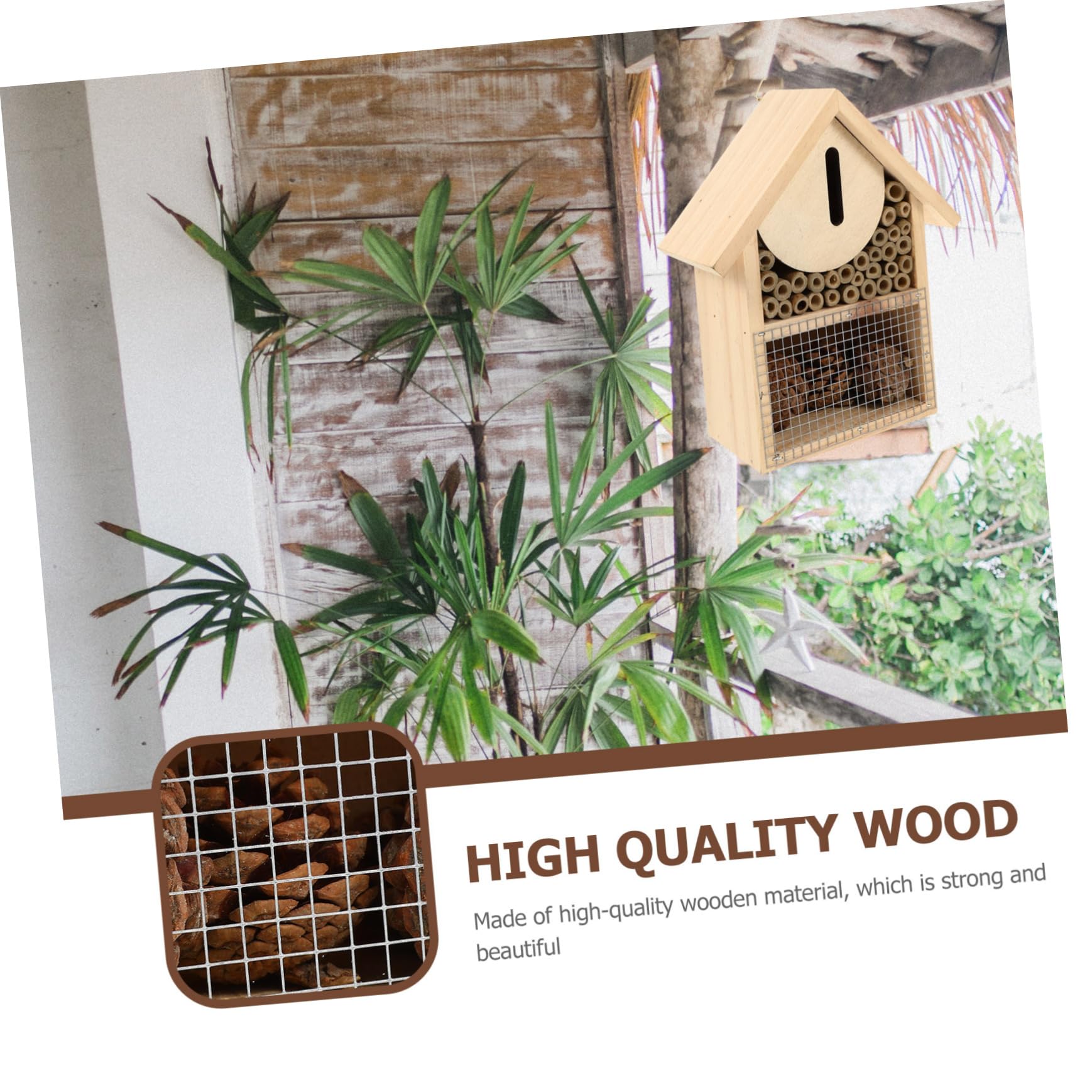 Happyyami Casa Per Legno Appendibile Rifugio Per Insetti Da Giardino Nido Per e Decorazione Naturale Per e Balconi