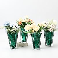 Vista 25 de MCMCNCUIU Juego de 4 jarrones de cristal, jarrones de cristal ámbar, jarrón de cristal para centros de mesa, moderno florero para sala de estar