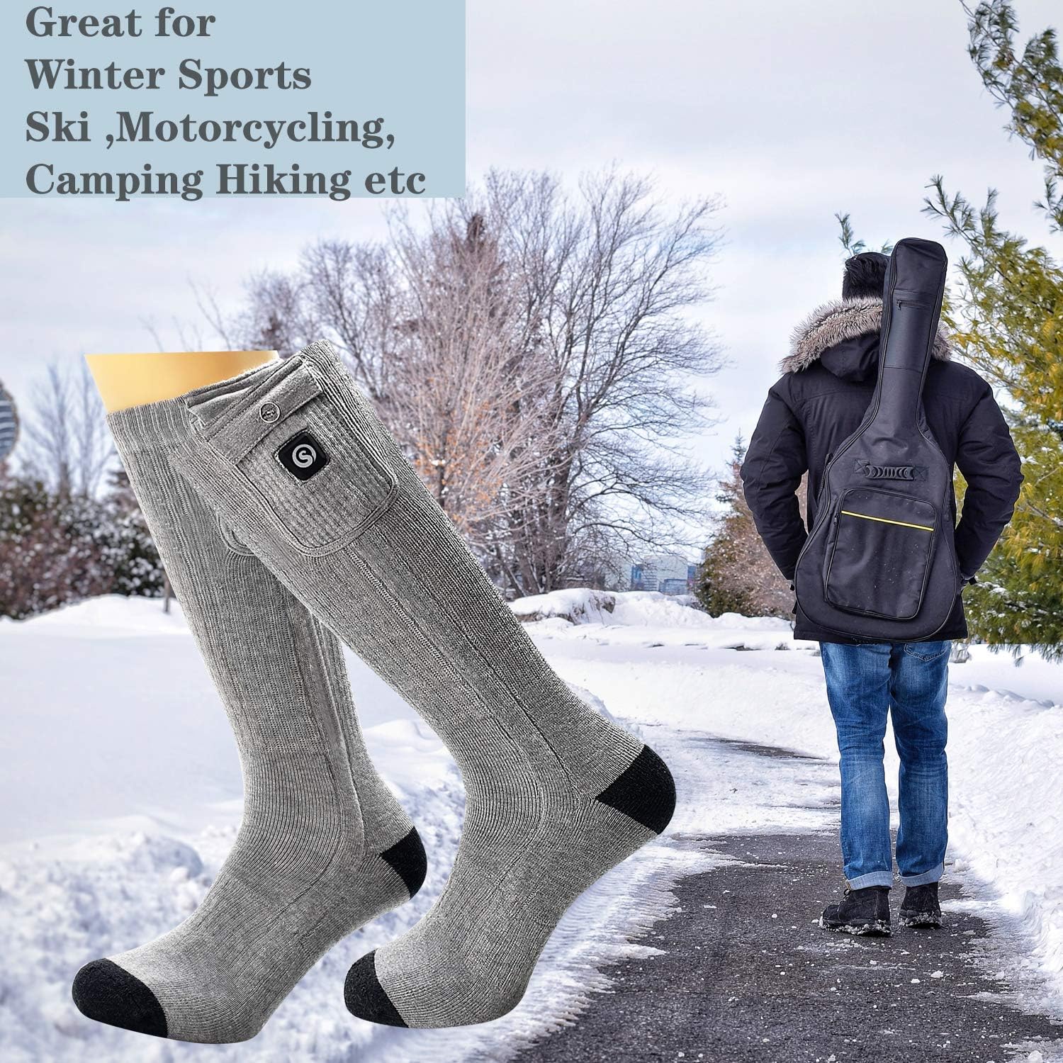 SNOW DEER Heated Socks,Men Women Electric Battery Socks Foot Warmer : Sports & Outdoors