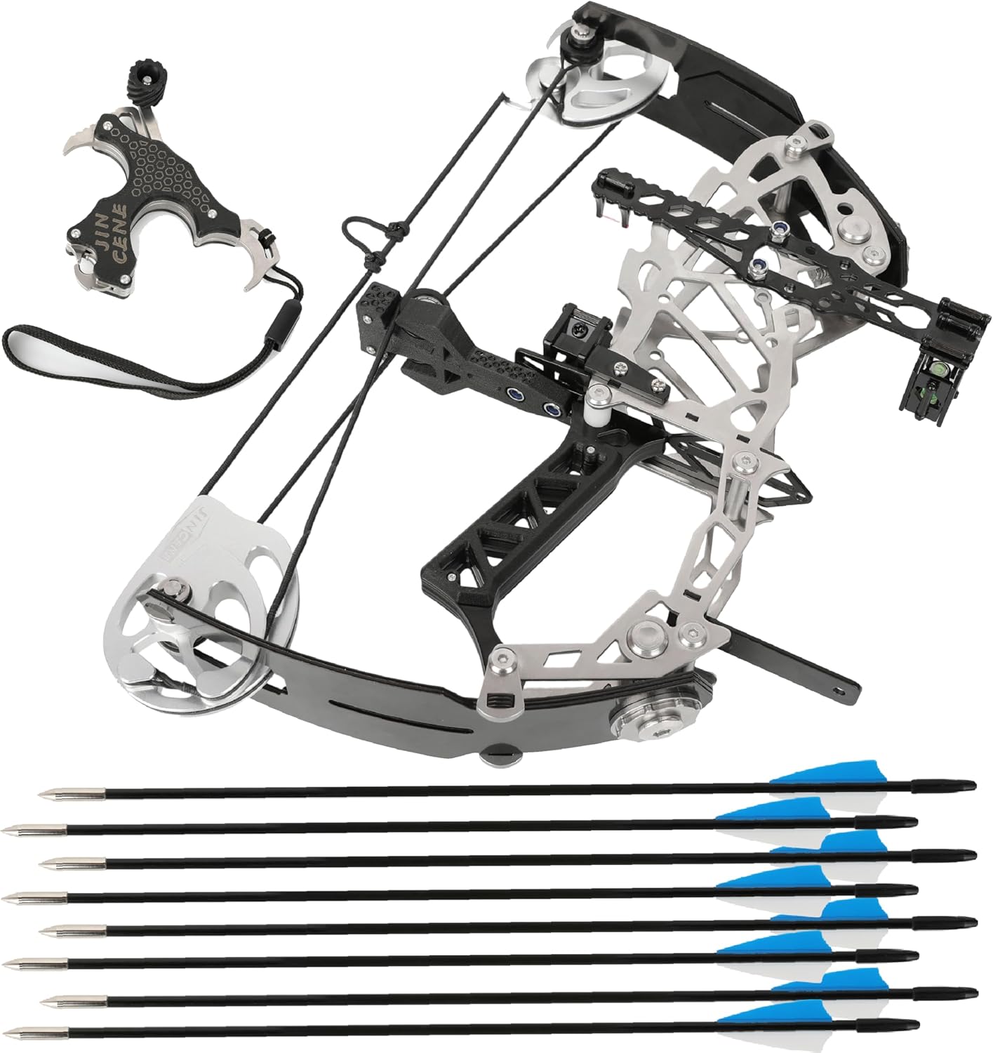 Archery Compound Bow Set Short Axle Compound Bow Hunting Bow Metal Material RH/LH for Target Practice and Car Hunting