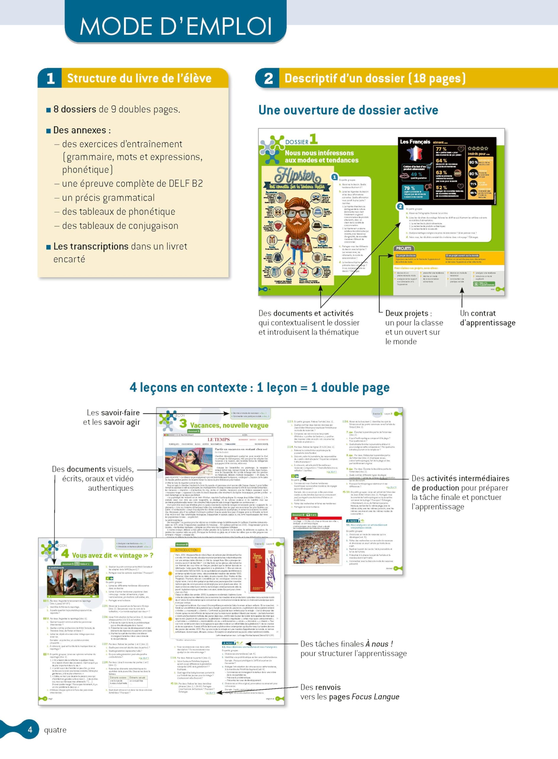 Cosmopolite. Livre eleve. Per le Scuole superiori. Con e-book. Con espansione online. Con DVD-ROM (Vol. 4): Méthode de français