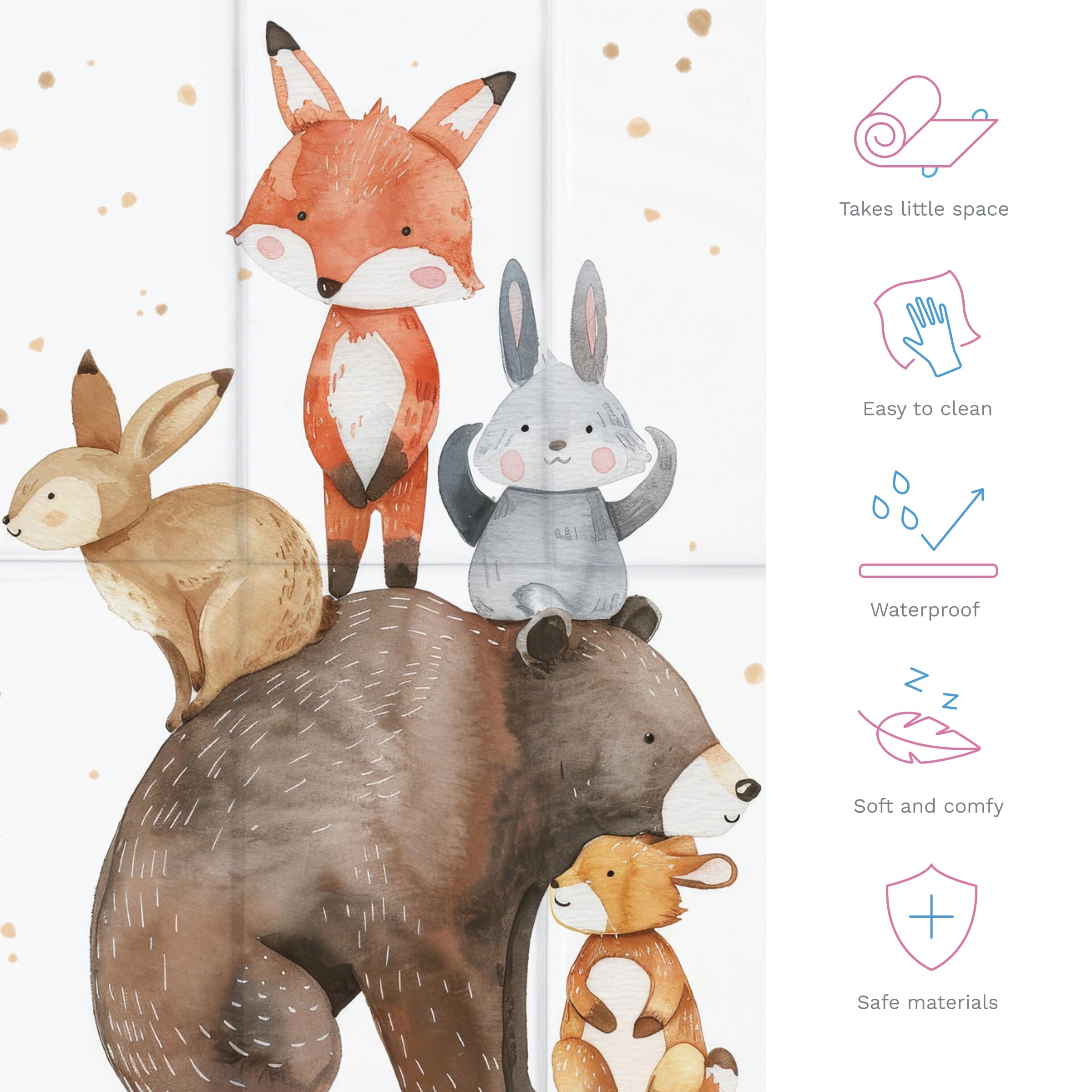 Portable Foldable Baby Travel Changing Mat, Forest Friends - Image 3