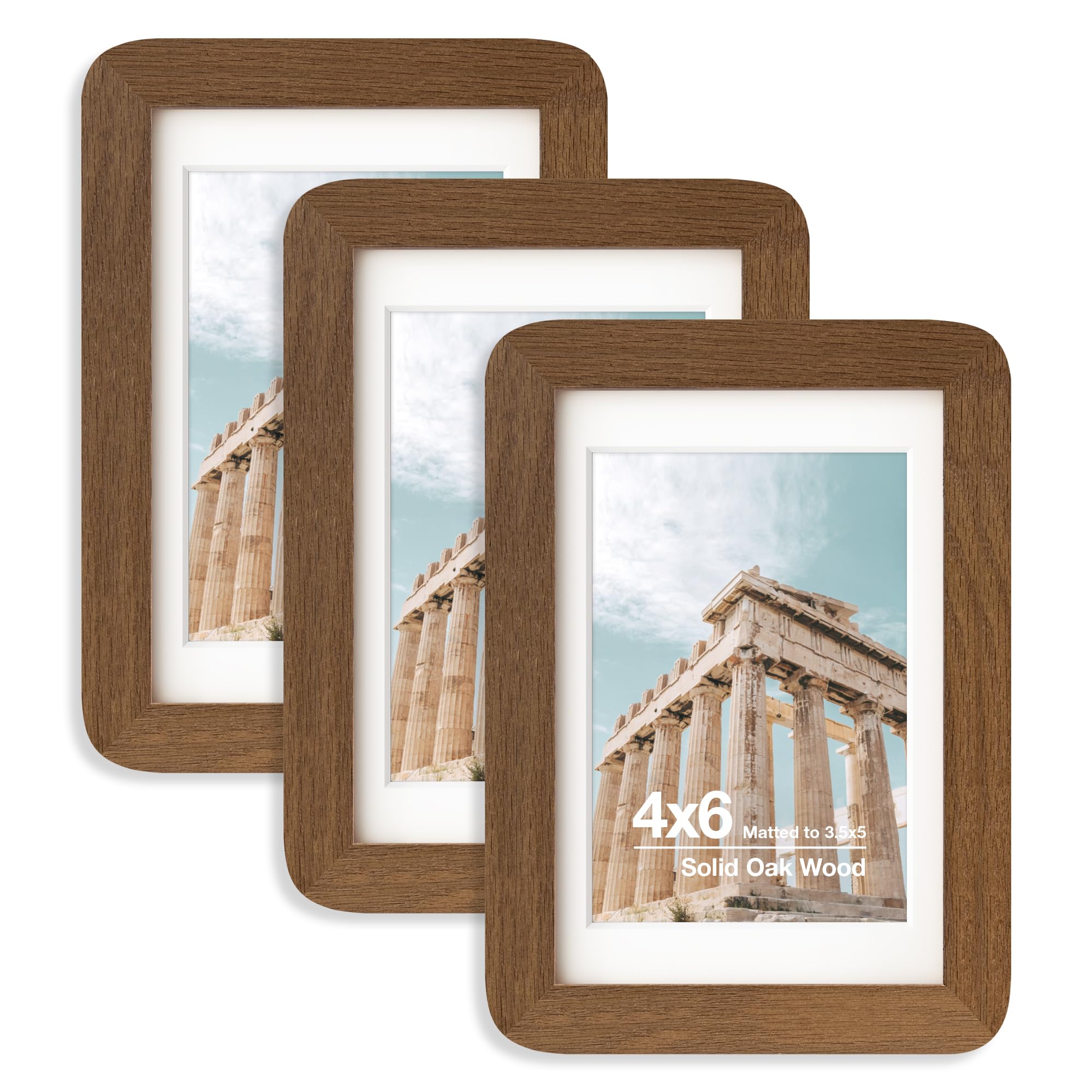Amazon.com - FLYJOE 4x6 Picture Frame | Solid Oak Wood 4''x6