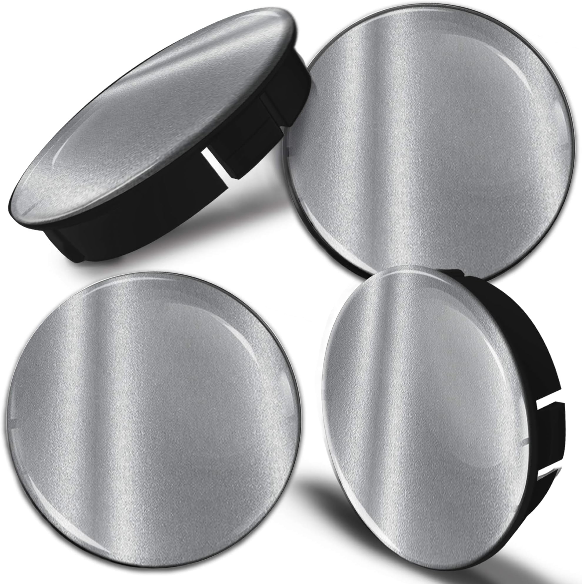 4 x 60mm / 55mm Universal 3D Wheel Hub Centre Caps Silver Center Rims C 97