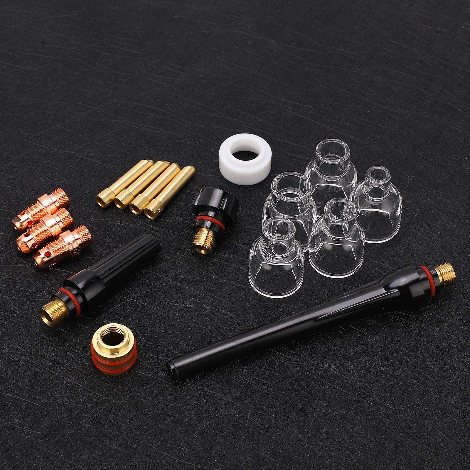 Welding Torch Accessories Kit Glass Cup Nozzle Consumables for WP-17/18/26 Argon Gun