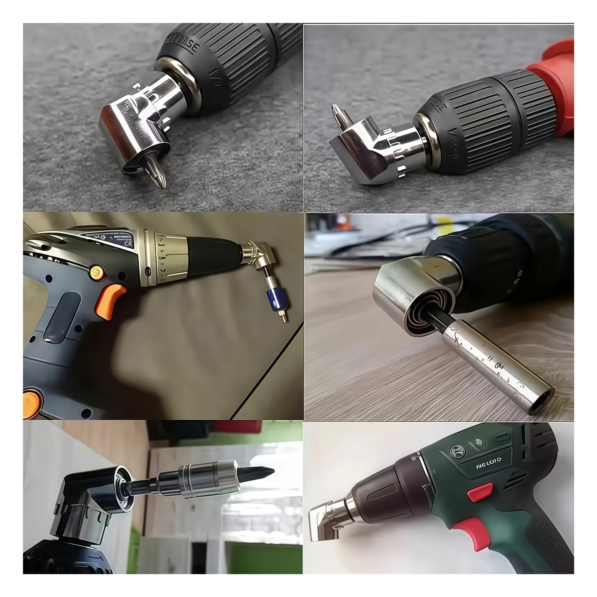 90 Degree Right Angle Drill Adapter Corner Screwdriver Bit Set 1/4 Hexagonal