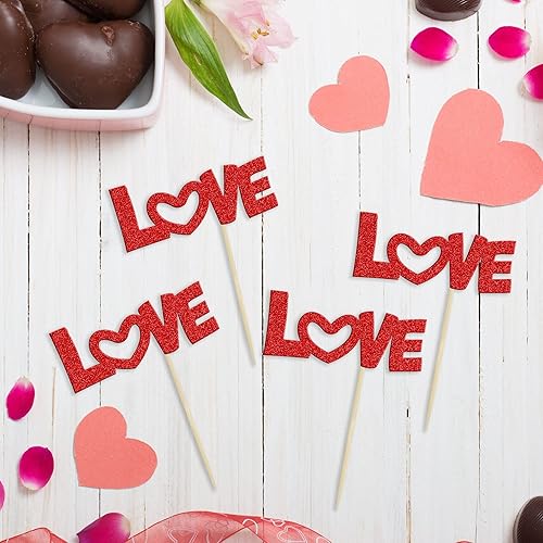 Vista 57 de 36 piezas de decoración de cupcakes para el día de San Valentín, dulce amor, San Valentín, para el día de San Valentín, fiesta de cumpleaños