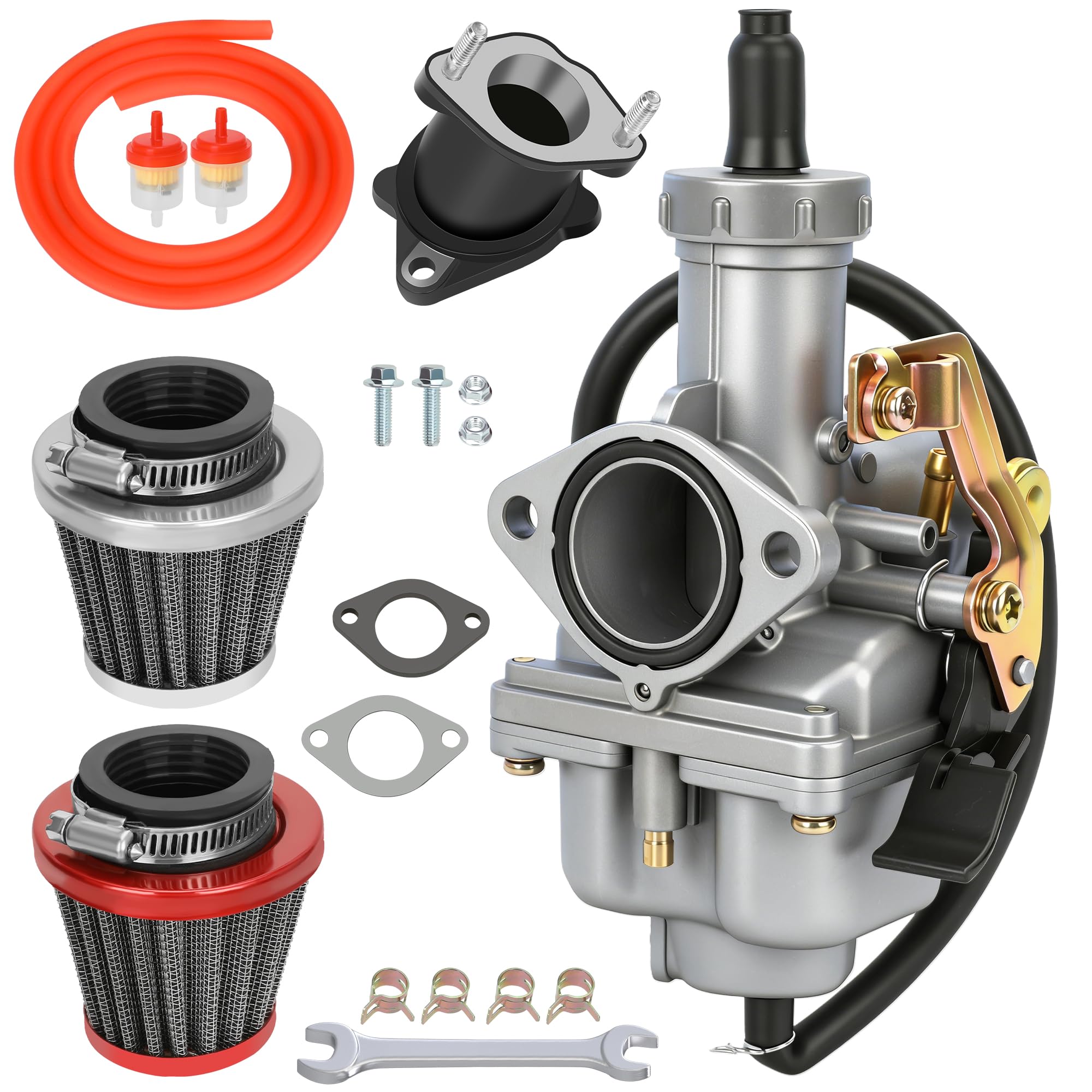 PZ27 Carburetor Kit Replacement for TaoTao Apollo 125cc 150cc 200cc 250cc ATV Dirt Pit Bike Go Kart 4 Stroke Zongshen TRX200 Gio Sunl Viper Lifan Chinese Quad 4 Wheeler Parts