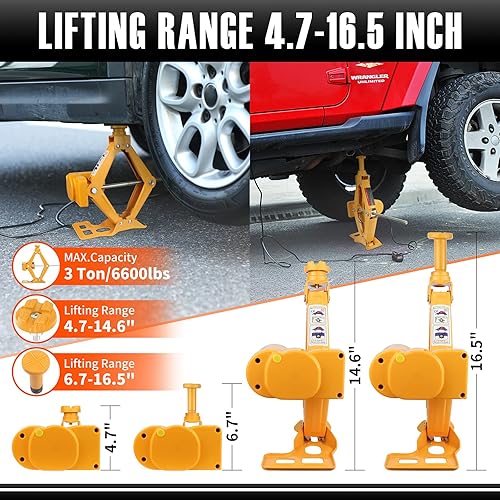 Miniatura 3 de E-HEELP Gato eléctrico de tijera para coche, 3 toneladas, 12 V, con llave de impacto para SUV, sedán y cambio de neumáticos +Llave,+Llave+Bomba,Jack