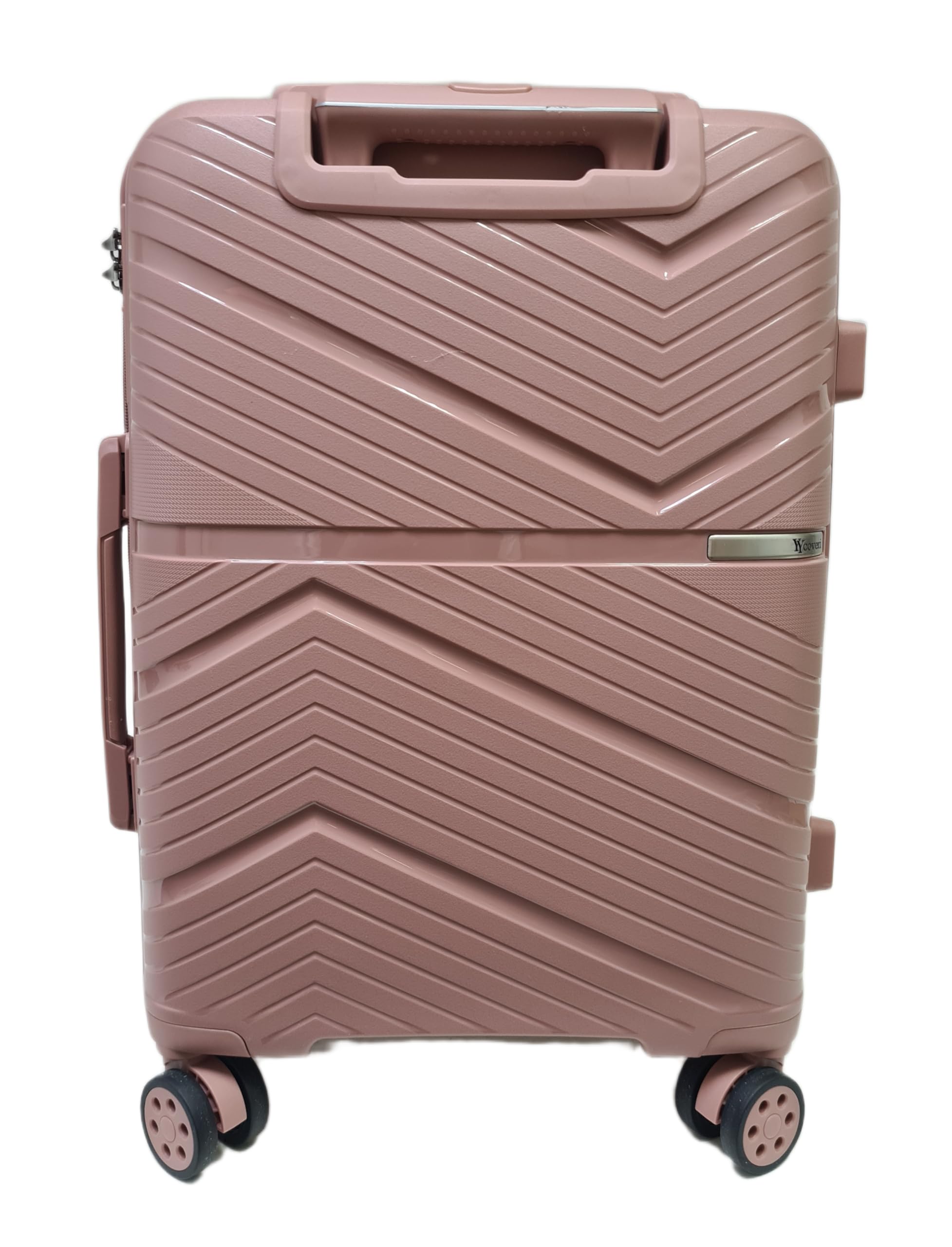 COVERI COLLECTION Trolley Rigido Bagaglio a Mano Espandibile 55x40x20 cm, 4 Rotelle Girevoli 360°, Approvato Compagnie Aeree Low Cost, Scocca ABS Resistente, 27L, Rosa