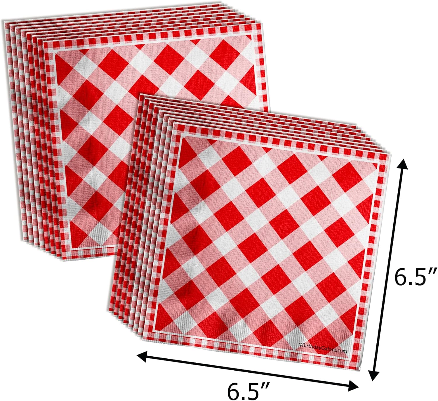 Let's BBQ Red Gingham Birthday Party Supplies - 64 Piece Summer Barbeque Picnic Tableware Set Includes Large 9" Dinner Plates and 8" Dessert Paper Plates Napkins Cups - Kit for 16 - Image 6