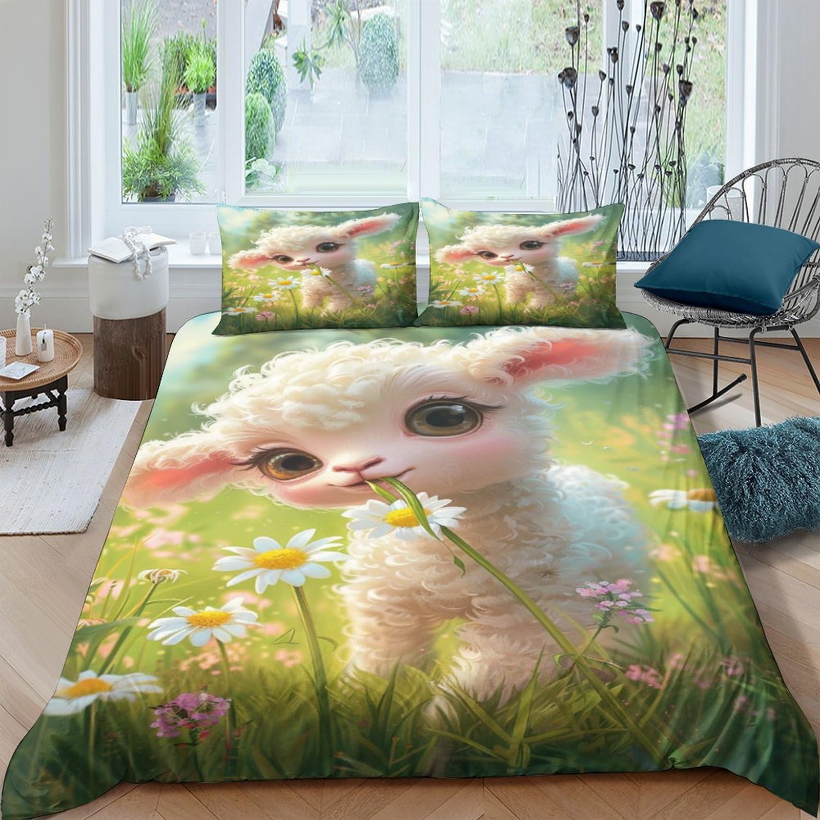 Housse de couette 200x200 cm avec 2 taies d'oreiller, parure de lit double grise en microfibre