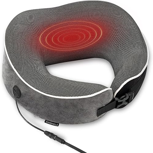 Miniatura 1 de CAREHELS Almohada cervical de terapia de calefacción, almohada de apoyo para el cuello con calefacción USB, almohada de viaje cervical para aliviar