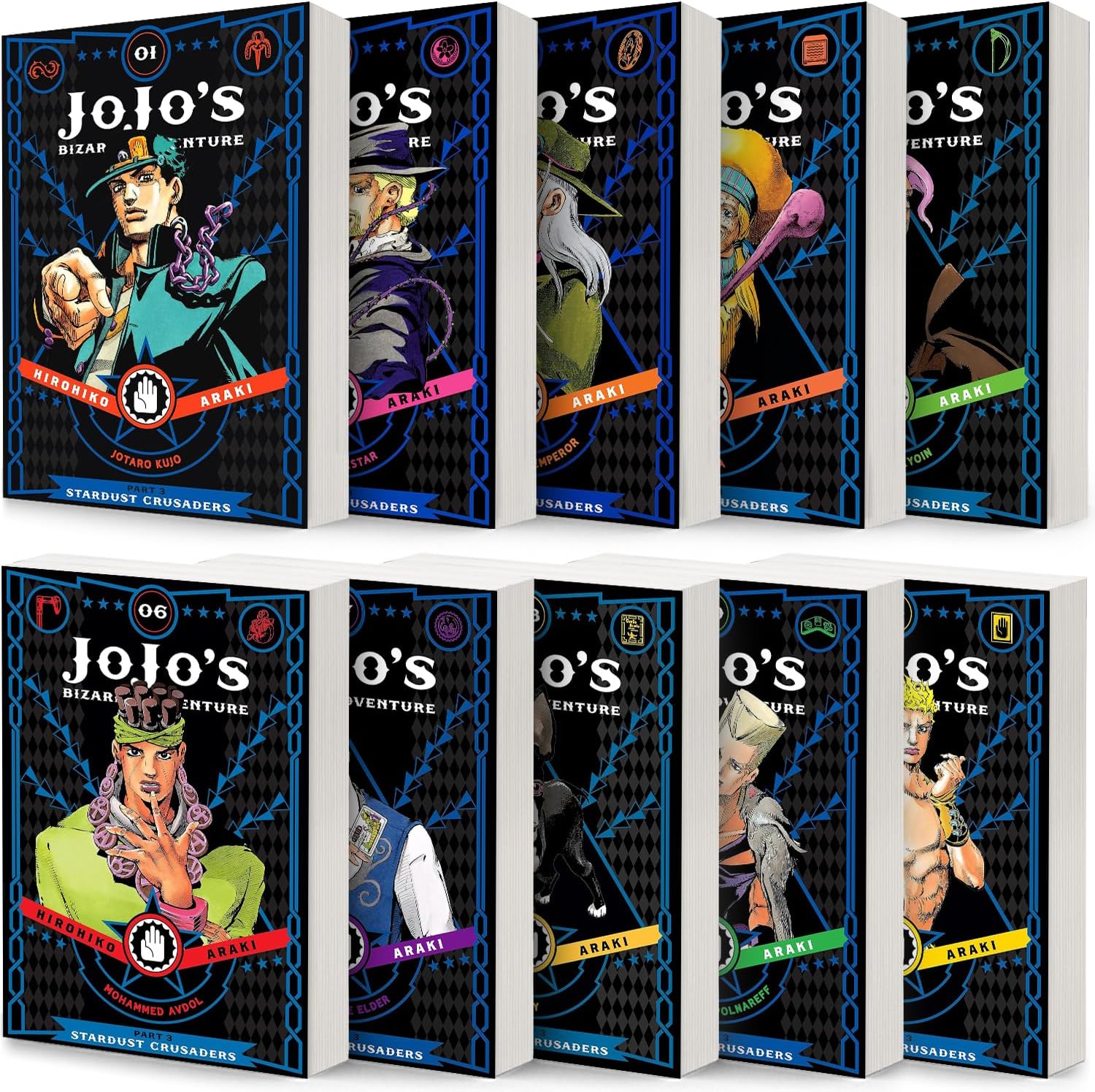 JoJos Bizarre Adventure Part 3: Stardust Crusaders Volume 1-10 Books Collection Set Collection