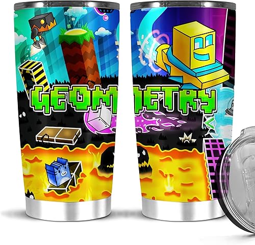 Vaso aislado de acero inoxidable al vacío de 20 onzas con diseño de geometría de amigos, taza de vidrio para regalo de Navidad, botella para té