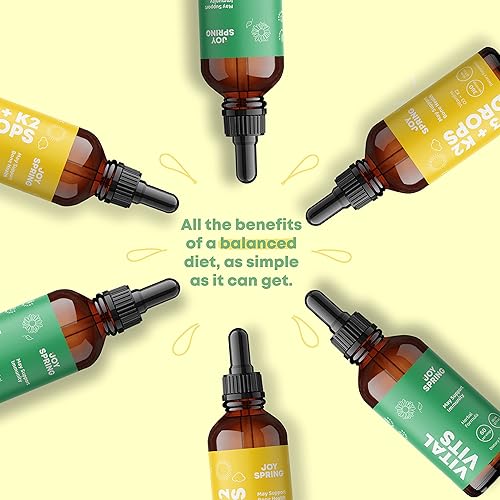 Miniatura 8 de JoySpring Gotas de vitamina D para niños pequeños para apoyar el crecimiento y multivitamínico diario con raíz de bardana y saúco para niños