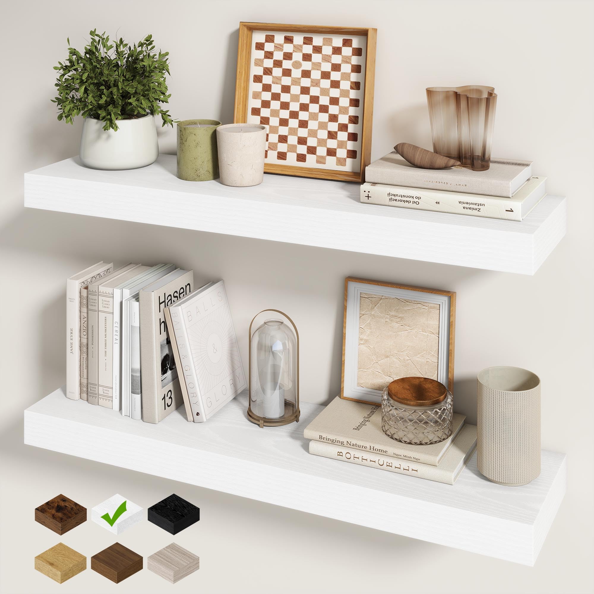 Fun Memories 30 Inch Floating Shelves White