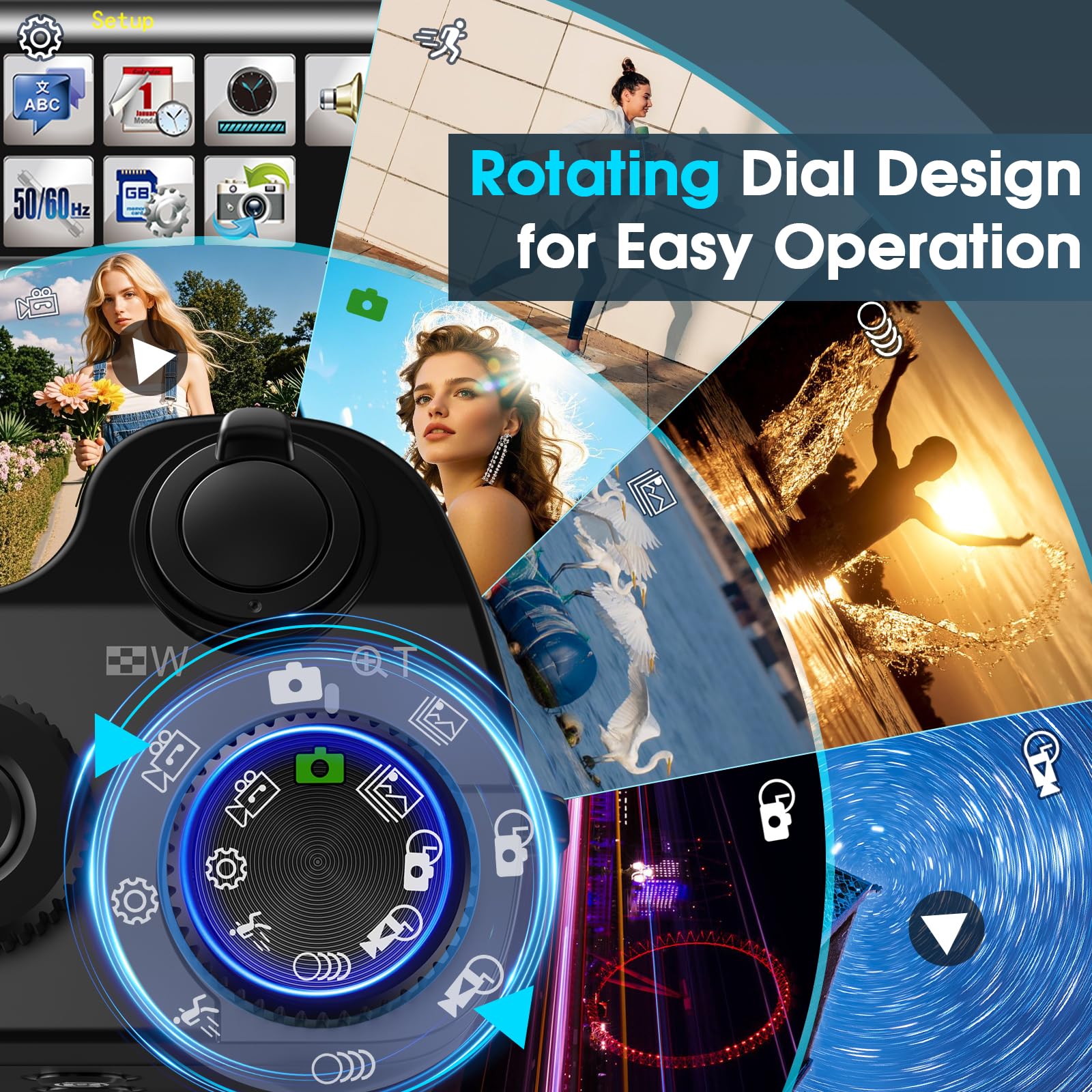Fotocamera e digitale Bofypoo 64 MP autofocus Vlogging con doppia telecamera 4K, zoom digitale 16X, scheda memoria 32G