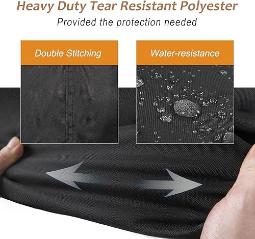 Miniatura 4 de NettyPro Funda de sombrilla para exteriores de 12 a 14 pies, impermeable, para patio, con cremallera y varilla, color negro