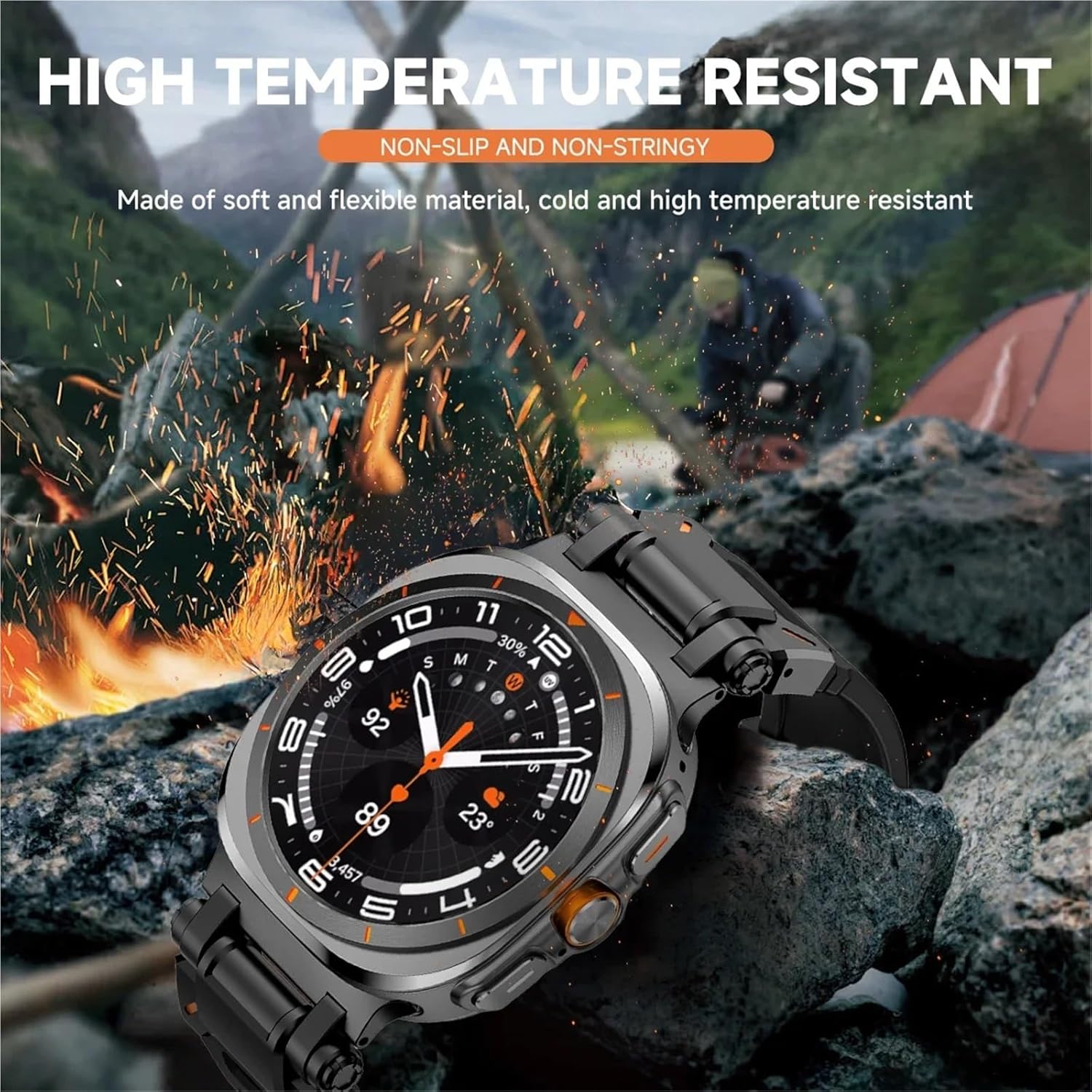 Rubber Strap for Galaxy Watch 7 Ultra 47mm Sports Silicone Band Bracelet for Galaxy Watch Ultra 47mm Watchband Wristband