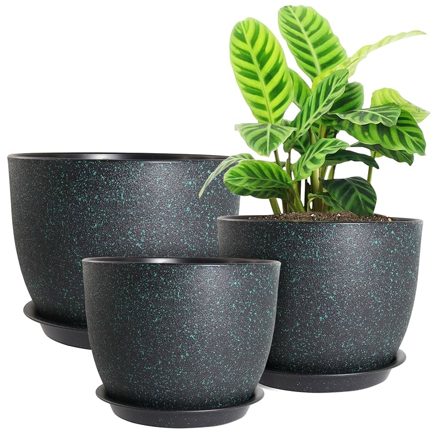 Amazon.com: UOUZ 現代植物花盆組,9/8/7.5 英吋(約19.1 公分
