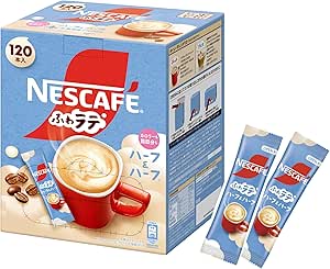 ネスカフェ ふわラテ ハーフ&amp;ハーフ 120P(4.4g/P),箱,16kcal/P,スティック コーヒー,カフェラテ,個包装