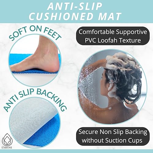 Miniatura 2 de ENKOSI Loofah - Tapete antideslizante para tina, tapete de baño antideslizante, tapete de baño antideslizante para bañera, tapete de ducha