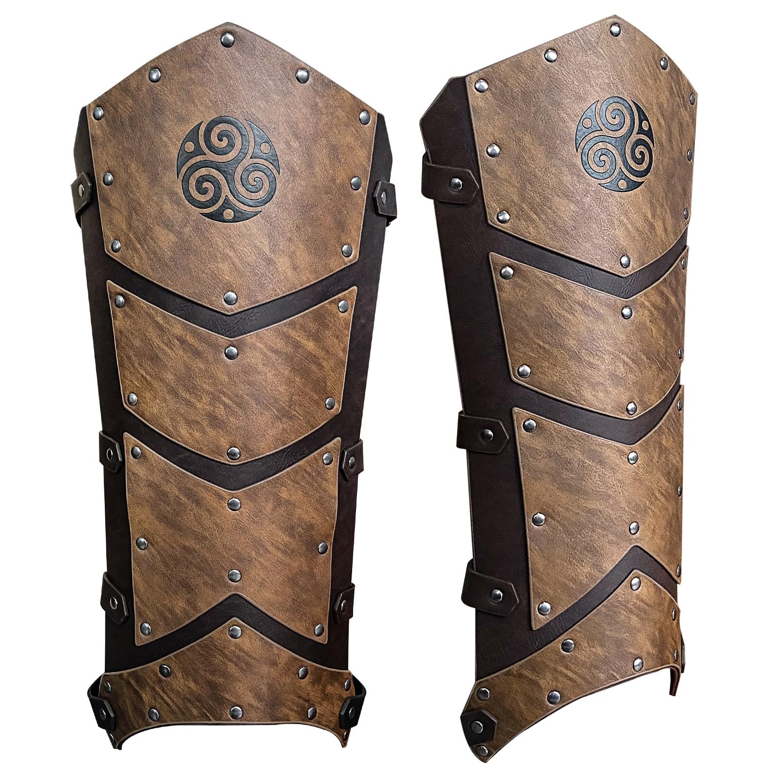 Hrtyvhin Versatile Medieval Faux Leather Shin Guards Leg Gaiters For Men And Women In Historical Event Cosplay Costume Boot