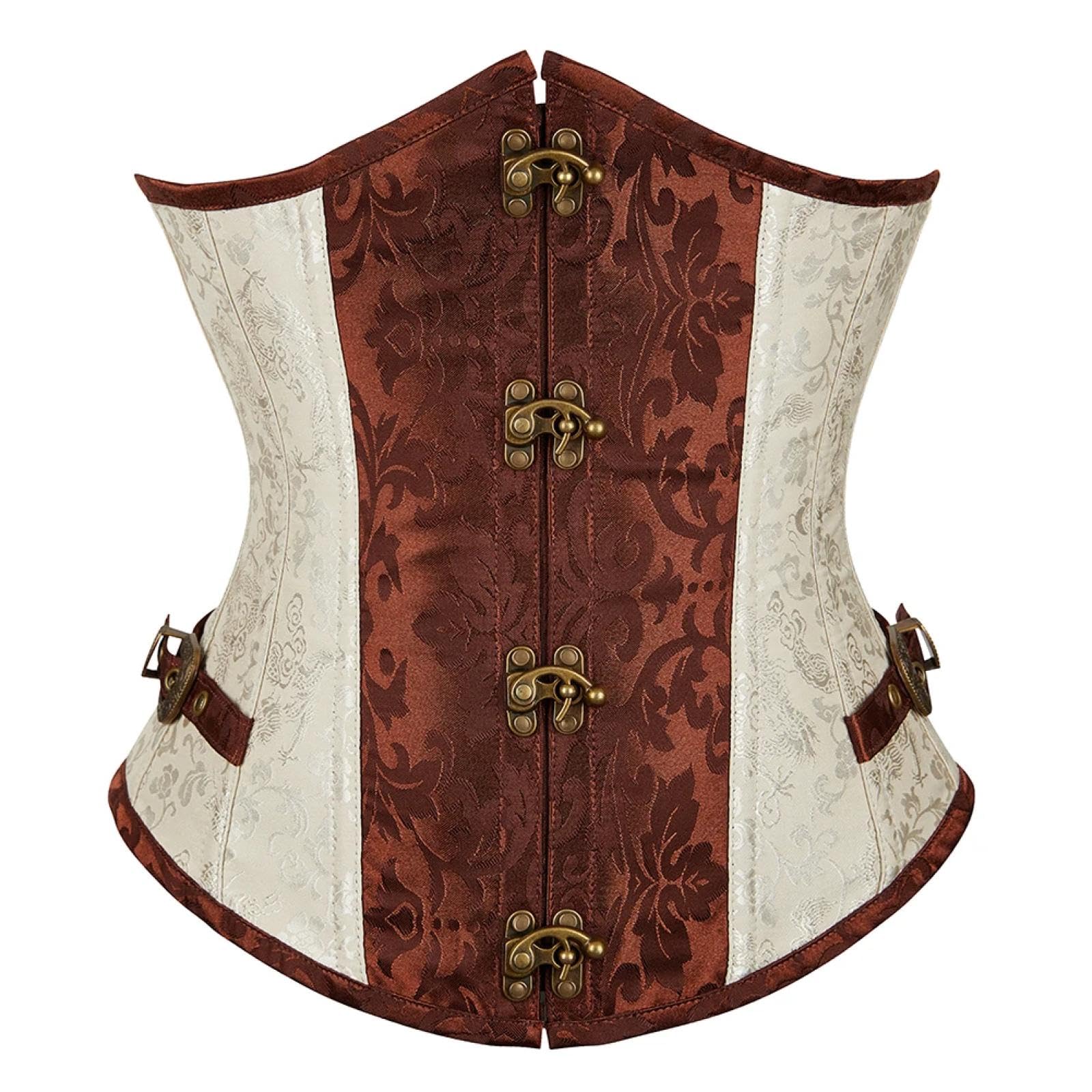 Bustiers Et Corsets Femme Sexy Gothique Underbust Corset Bustier Steampunk Vêtements Zipper Costume Lace Up Vintage Rétro Overbust Noir Rouge