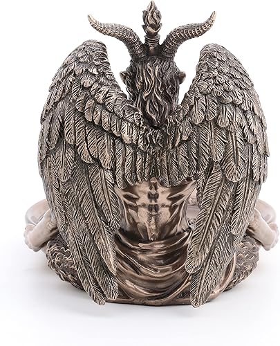 Miniatura 5 de Veronese Design Bandeja de altar de Baphomet de 5 3/4 pulgadas de alto, estatua de Polystone, acabado de bronce
