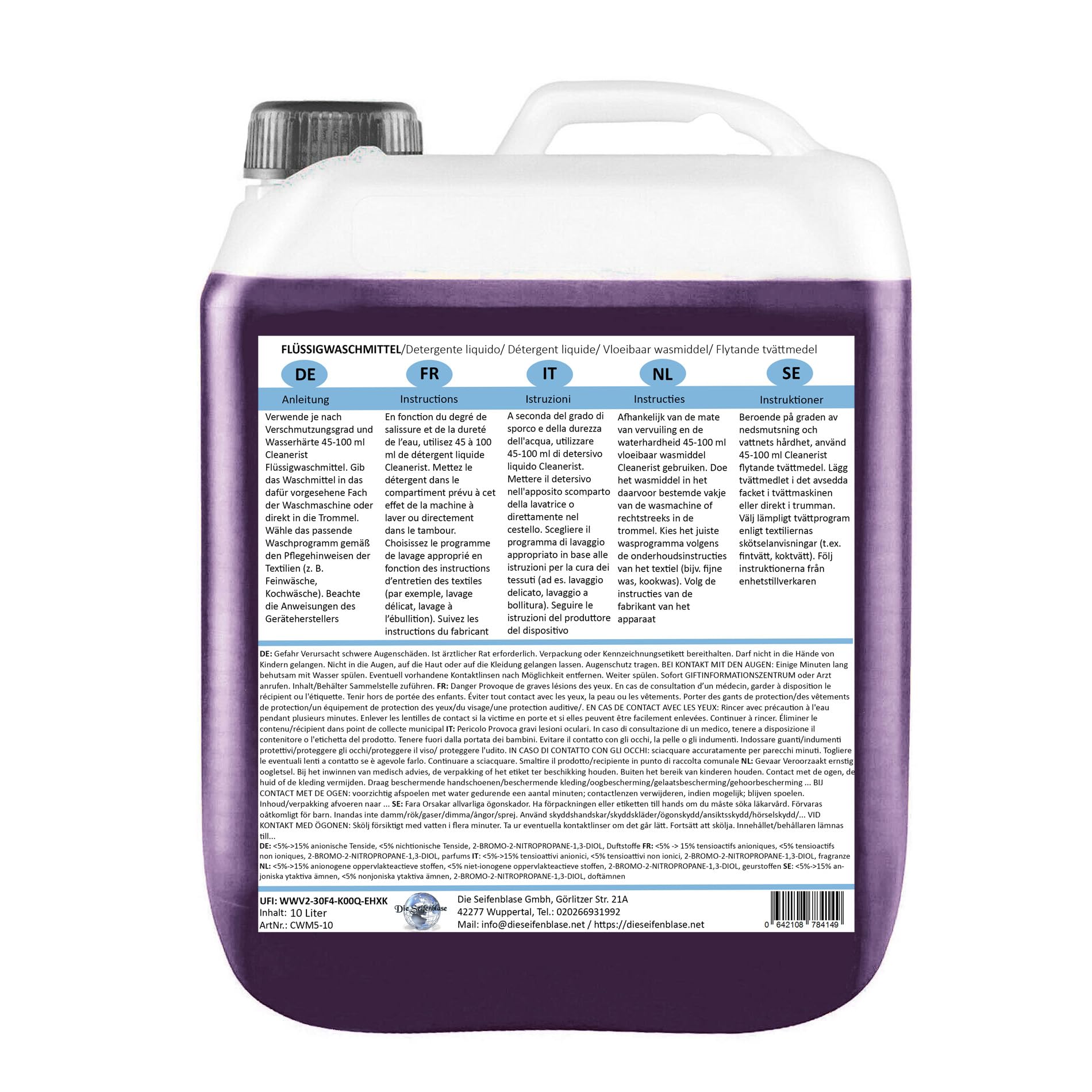 Cleanerist - Detergente liquido per 700 lavaggi scuri, 2 x 10 l, concentrato per capi neri e scuri, XXL con profumo fresco per 20 – 95 °C, invece di baccelli, polvere