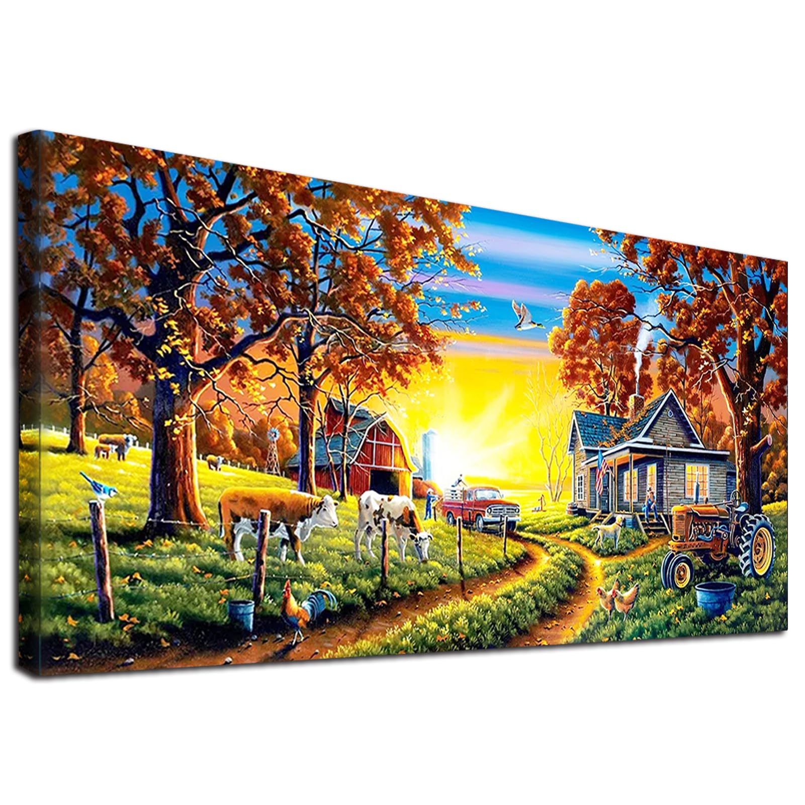 YALKIN DIY Diamond Painting Kits for Adults, 5D Large Diamond Art with Round Drills Full Drill Gem Big Painting Set for Home Wall and Gifts 16x28inch (40x70CM)