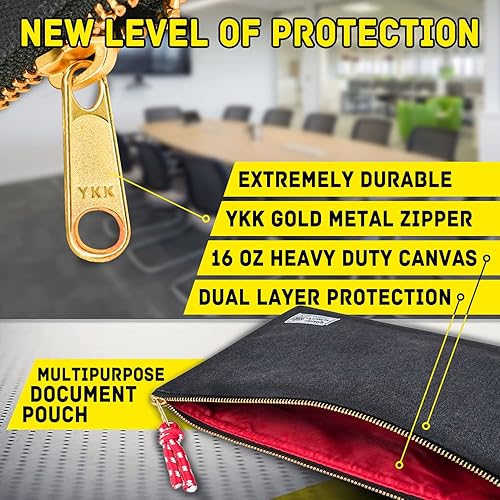 Miniatura 6 de Rough Enough Canvas Pequeño Archivo Carpeta Organizador Documento Seguro EDC Bolsa RE8290 Negro+AG