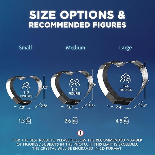 Miniatura 3 de 3D LovePix Foto de cristal 3D personalizada, base de luz multicolor y caja de regalo incluida, foto personalizada de cristal grabado con láser 3D