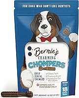 Vista 14 de Bernie's Charming Chompers - Masticables dentales diarios para perros de 50 a 100 libras. - 12 unidades - Limpia los dientes, refresca el aliento +