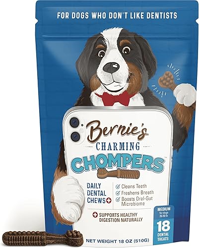Miniatura 14 de Bernie's Charming Chompers - Masticables dentales diarios para perros de 50 a 100 libras. - 12 unidades - Limpia los dientes, refresca el aliento +