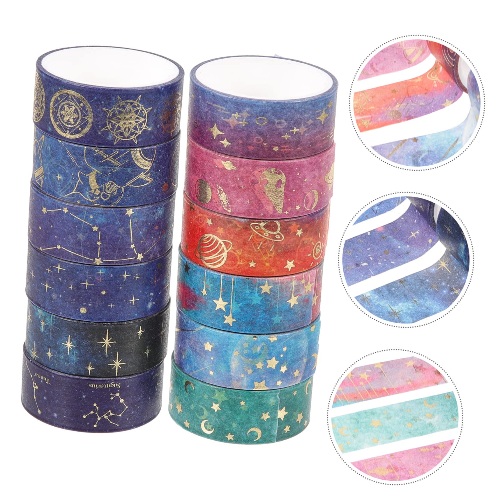 NUOBESTY 48rollen Aesthetic Washi Tape Dekorative Klebebänder Für Journaling Scrapbooking Und -projekte Sternenhimmel-Design Teiliges Hochwertigem Leicht Ablösbar Und Anpassbar
