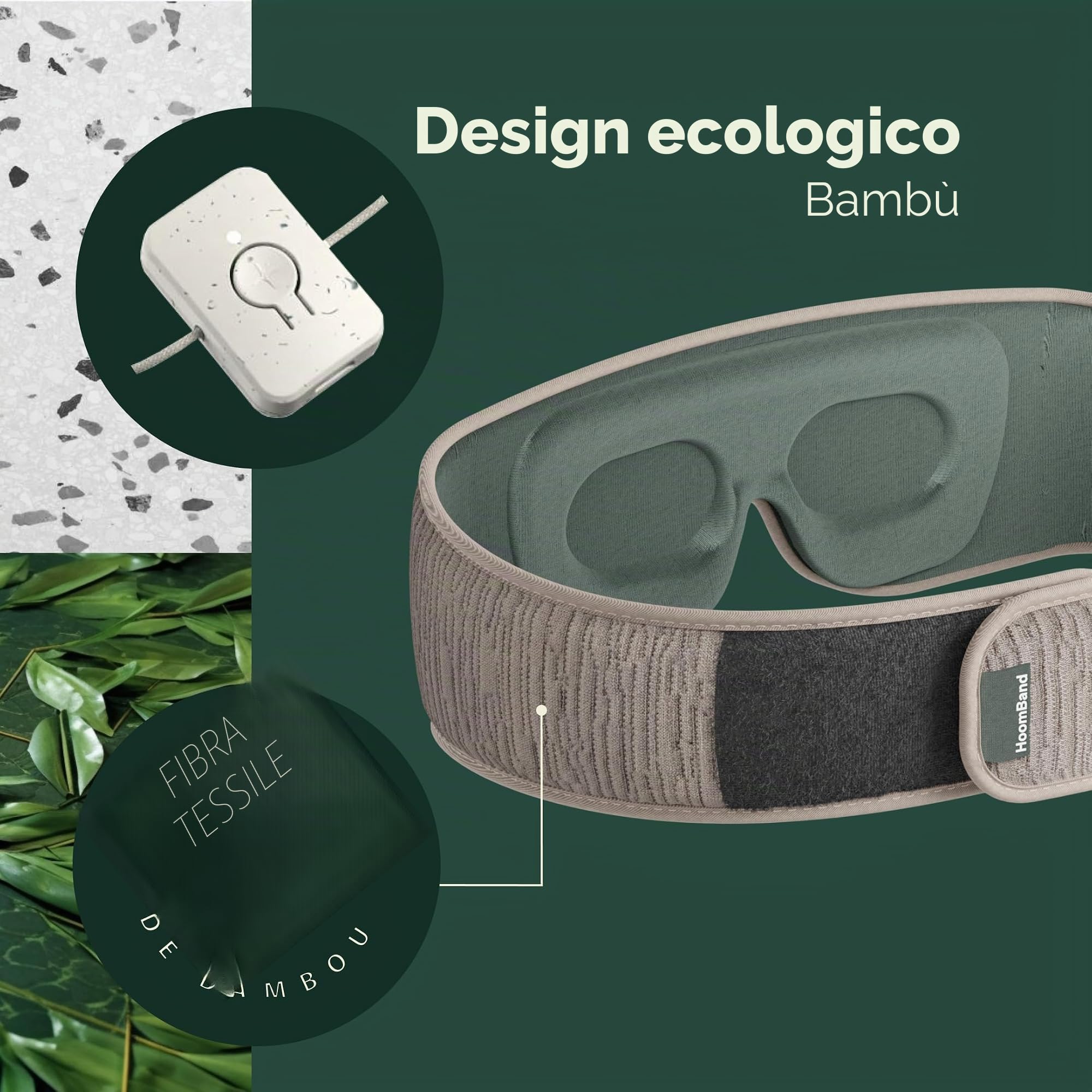 HoomBand Ultimate | Cuffie senza fili per il sonno Bluetooth 5.0 | Maschera oscurante al 100% | Terapia del suono, storie ipnotiche gratuite, meditazione