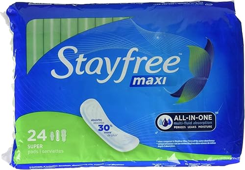 Miniatura 10 de Stayfree Maxi Super Long Wingless - Almohadillas de protección y absorción fiables para mujeres, 48 unidades (paquete de 3)