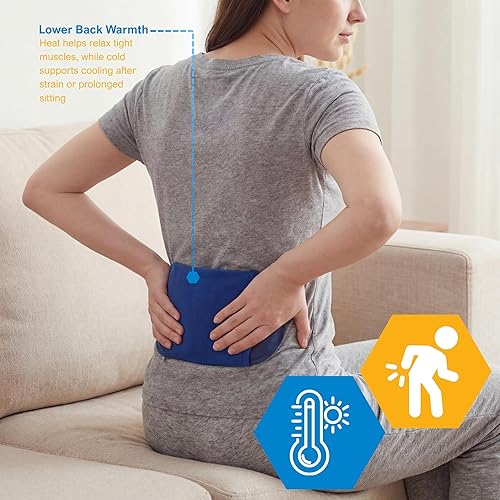 Miniatura 4 de MED PRIDE Paquete de gel caliente reutilizable y cinturón de terapia de frío con funda [2 unidades], bolsa de gel caliente para microondas para