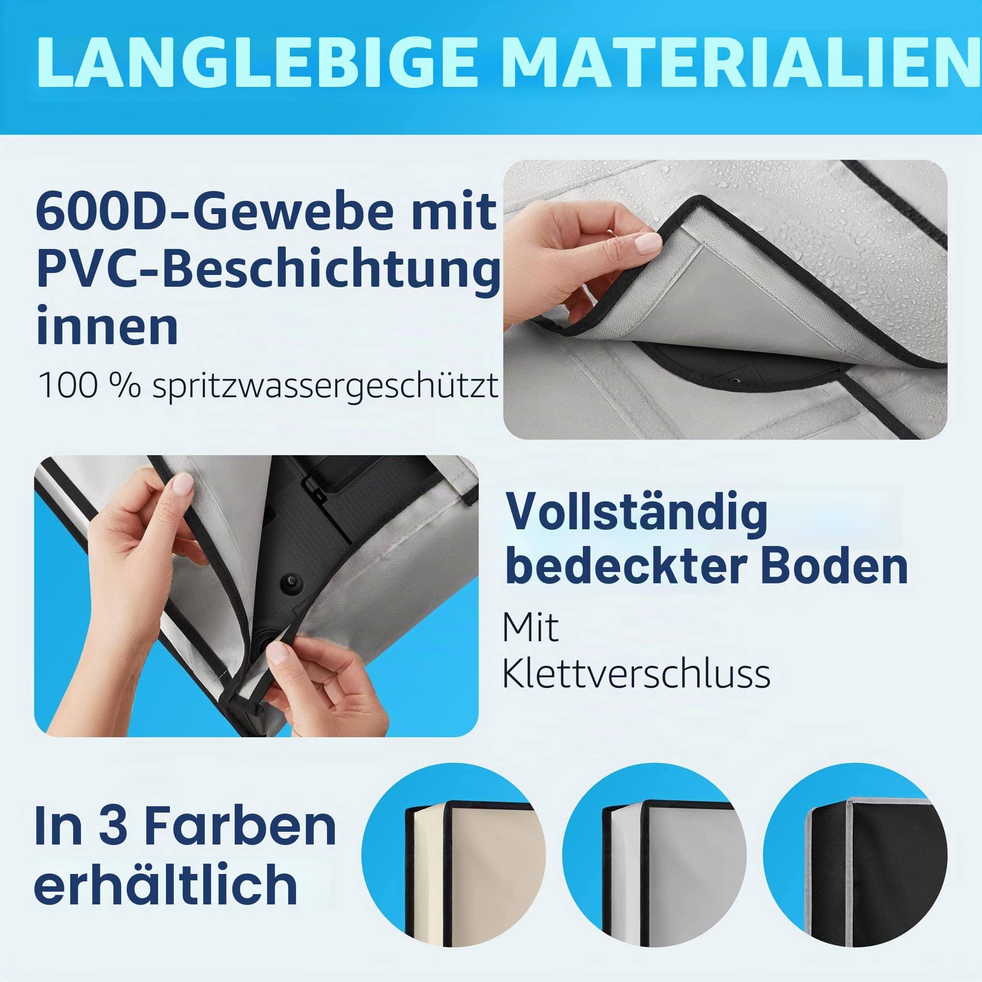 TV Abdeckung Outdoor 65 Zoll – Wetterfest Wasserdicht Staubdicht – Schutzhülle für Fernseher auf Terrasse, Balkon, Garten – UV-beständig – Robustes Oxford 600D