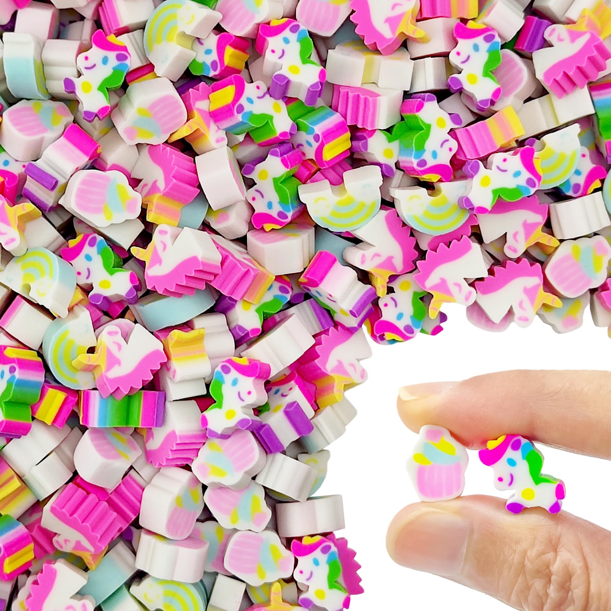 100pcs Rainbow Foal Mini Erasers for Kids, Bulk Cute Pencil Erasers Small Fun Erasers for Classroom Rewards Party Favors Gift Filling Eraser