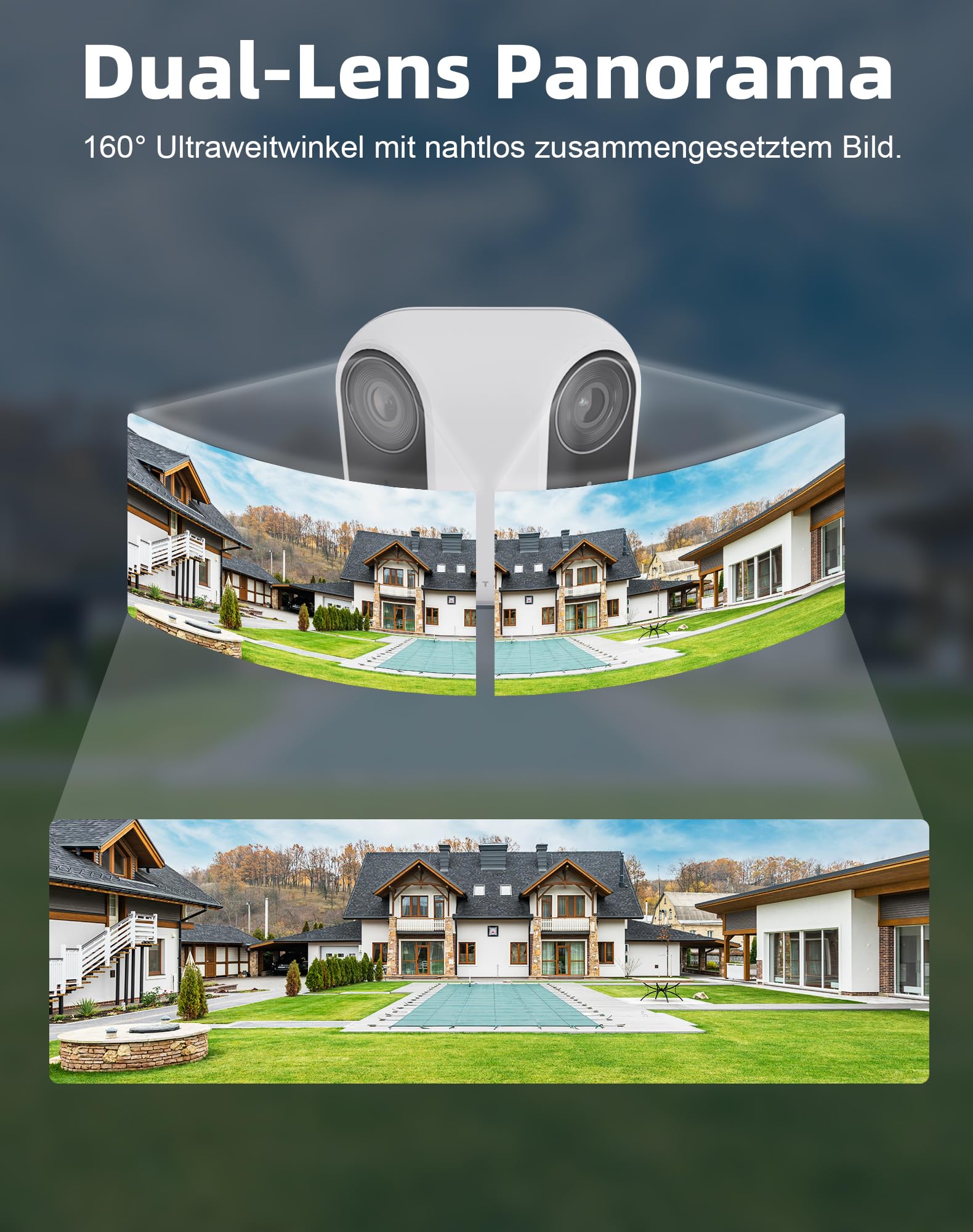 VIRTAVO Überwachungskamera Aussen Solar Akku WLAN Kamera Überwachung Aussen Kabellos Kamera, Nachtsicht WiFi Outdoor, PIR, 2-Wege Audio,Cloud/SD Storage 2,4 GHz