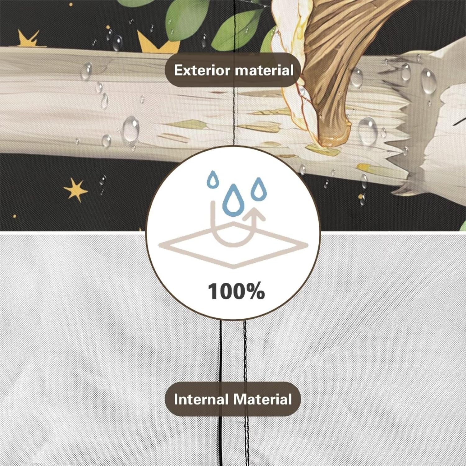 Moon Mushrooms Outdoor Chaise Lounge Covers, Windproof Anti Dust Patio Chaise Cover 81.10L x 33.85W x 32.28H,Heavy Duty Beach Chair Cover All Weather Protection