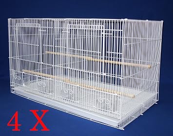 Mcage NEW Set of 4 Large Breeding Bird Carrier Cage with Center Divider 30" x 18" x 18", White