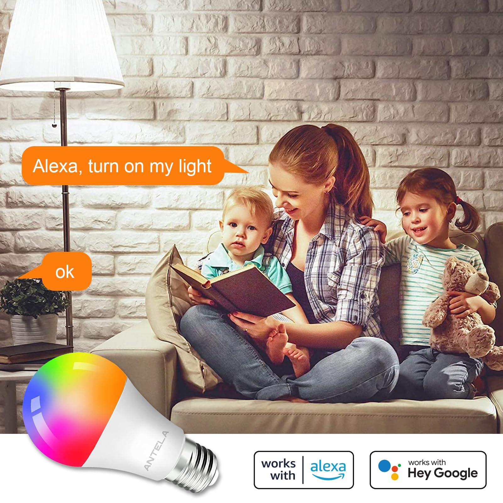 ANTELA Alexa Glühbirnen E27 5W Sart LED Vintage Edison Lape, WLAN RGB ANTELA Alexa Glühbirnen E27 5W Sart LED Vintage Edison Lape, WLAN RGB