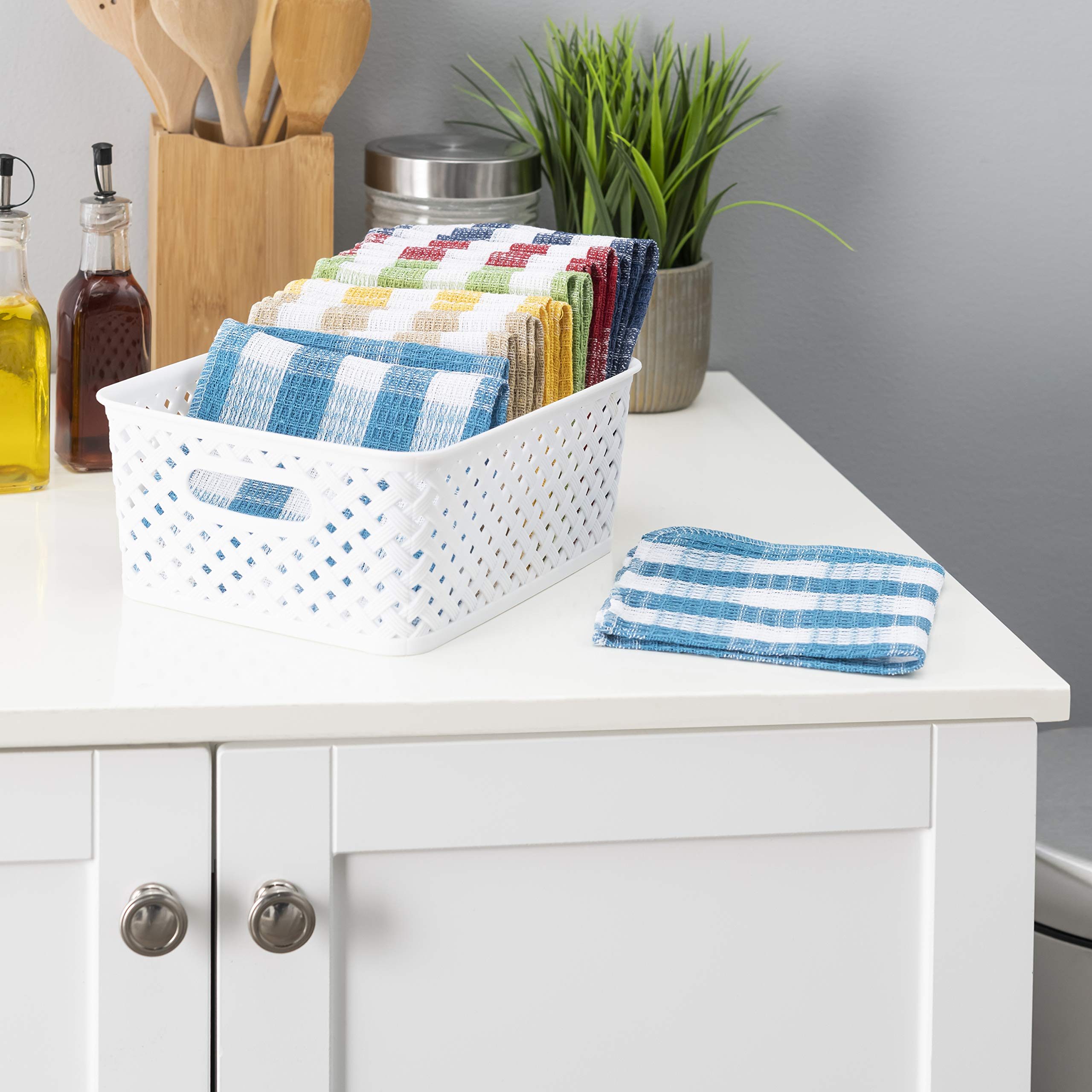 American Linen - Panni da cucina in cotone, vibranti, assorbenti, riutilizzabili e lavabili, confezione da 18 panni per le mani di qualità, 30,5 x 30,5 cm