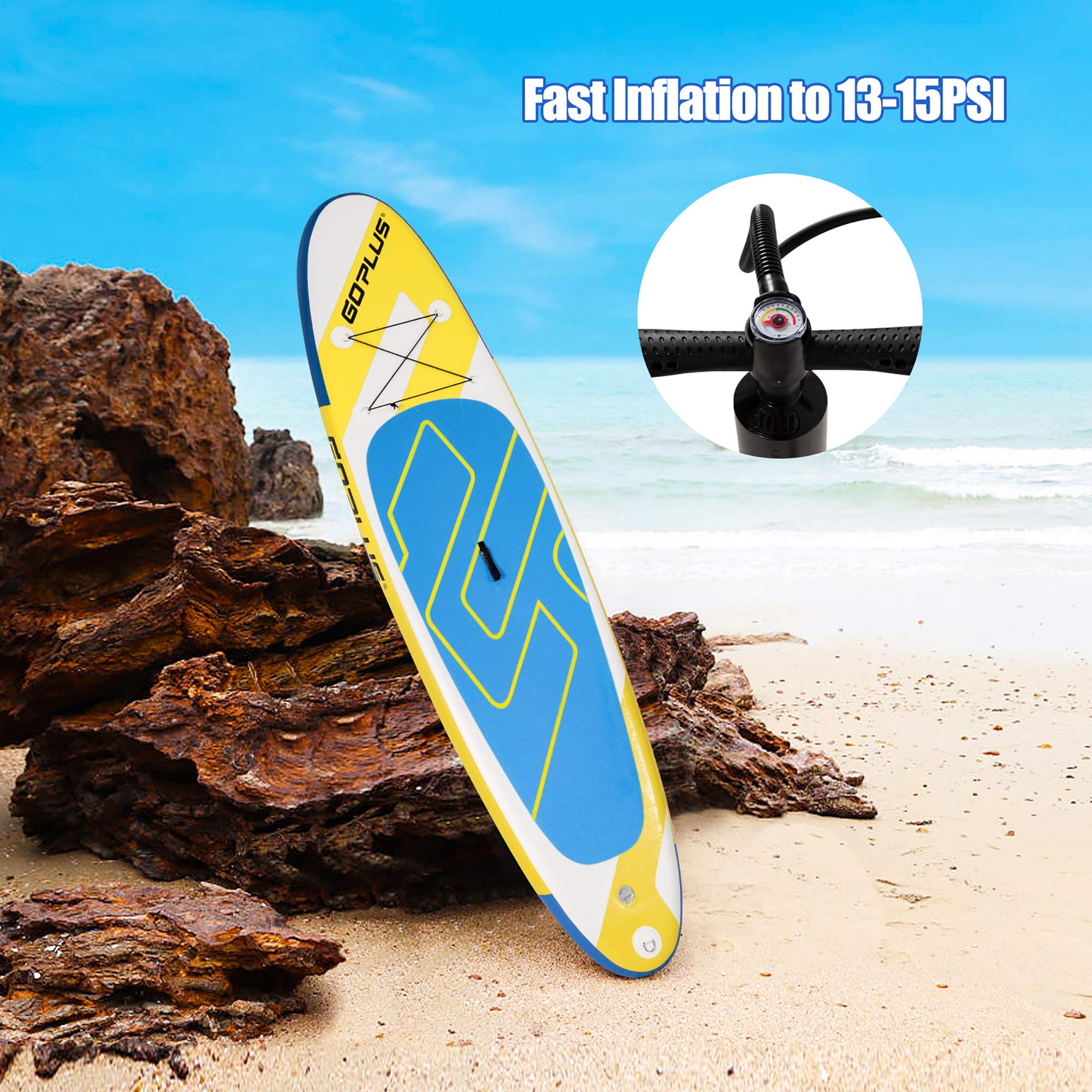 DORTALA 11ft Inflatable Stand Up Paddle Board 6'' Thick W/Leash Backpack Aluminum Paddle